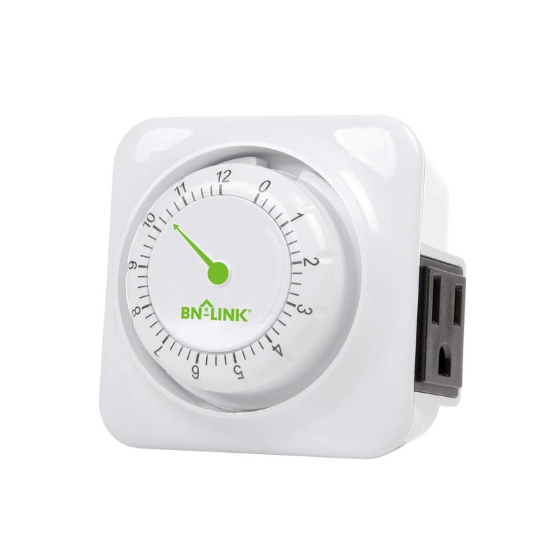 BN-LINK 12 Hour Indoor Mechanical Accurate Countdown Timer, 3-Prong Grounded Outlet, 15 Minute Increments, Energy Saving for Kitchen, Phone Charger, Lamps, Holiday Decoration 1875W, 1/2 HP, ETL Listed - Image 2